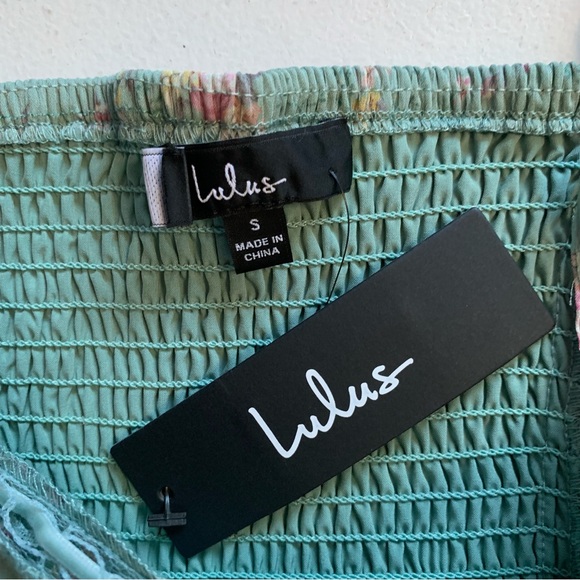 Lulus Small Flirty Dreamer Sage Green Floral Bustier Lace Ribbon Mini Dress NWT - Picture 11 of 17